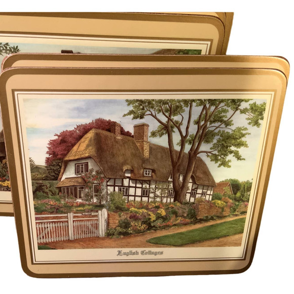 Celluware Ltd Pimpernel 6 Acrylic Traditional  English Cottages Placemats Vtg - Picture 7 of 9
